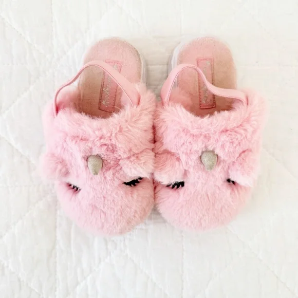 8 Toddlers Skechers Kids Pink Furry Unicorn Light Up Shoes - Picture 2 of 9